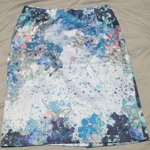 H&M Shiny Floral Pencil Skirt